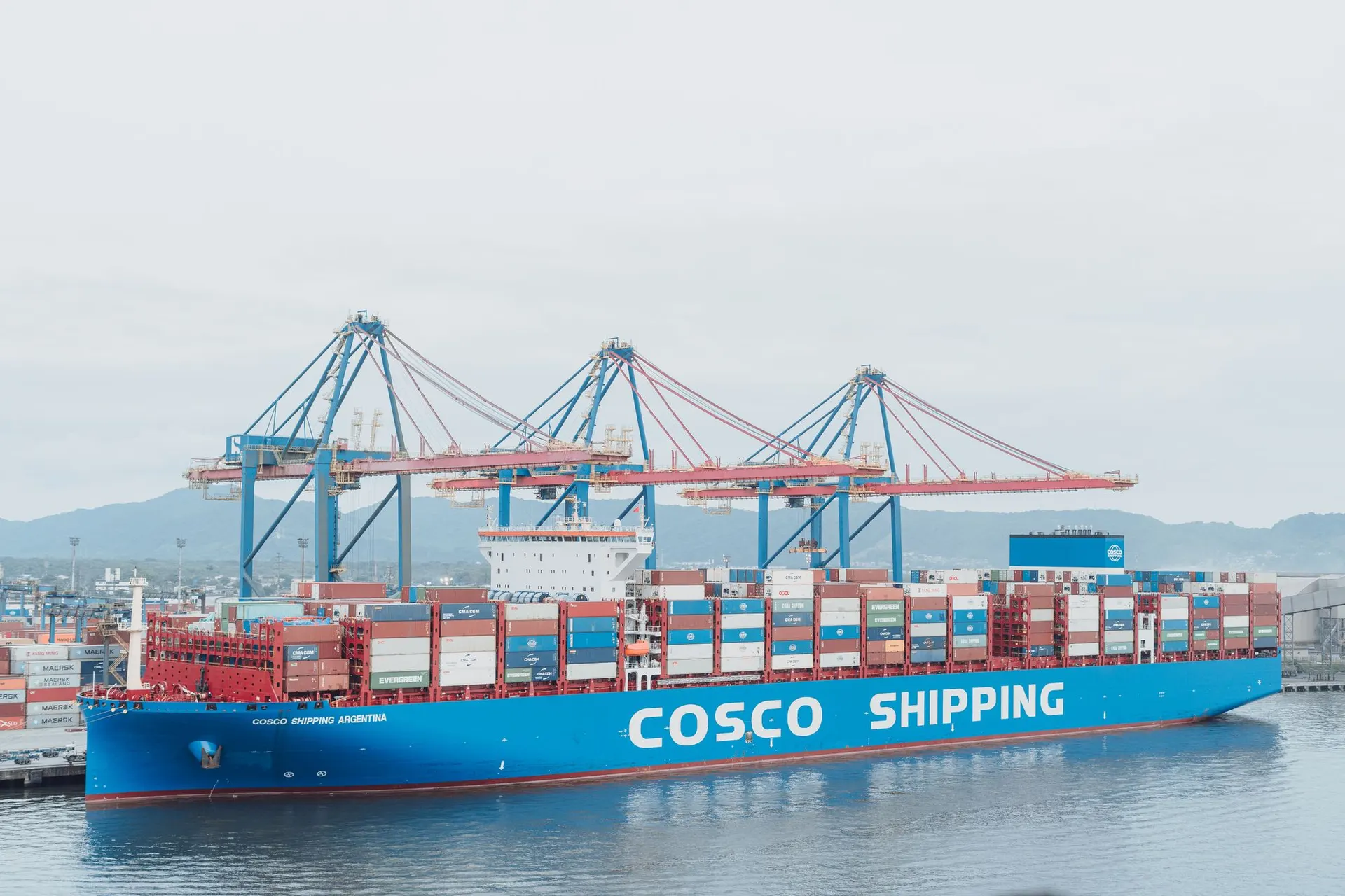 Containers at a port terminal